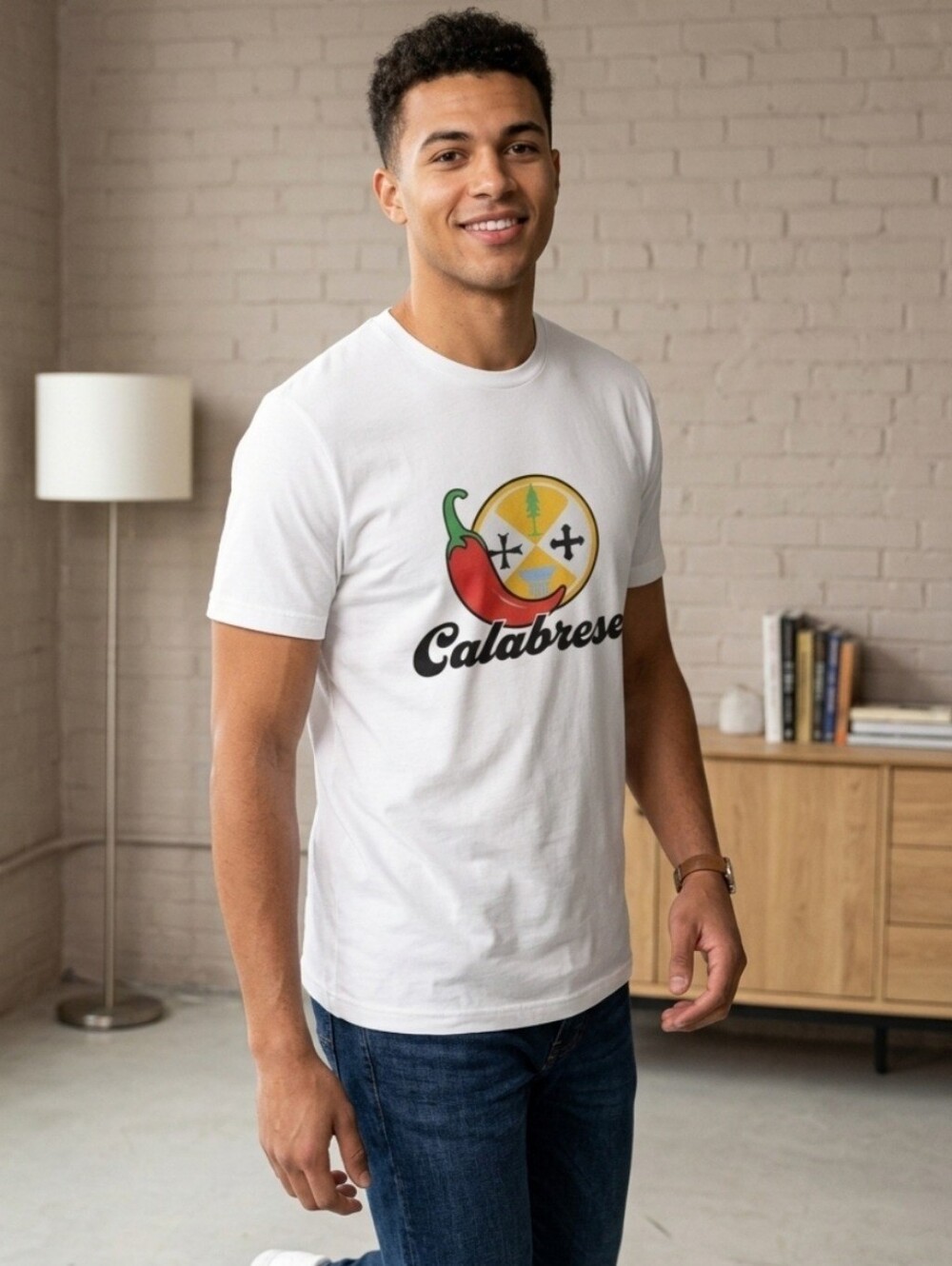 Calabrese Italian Pride T-Shirt Large White Pittsburgh Steelers Parody Pepper